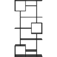 vidaXL Boekenkast 9-laags 92 x 29 x 188 cm Bewerkt hout Zwart Eiken