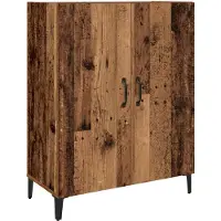 vidaXL Highboard 2 st Oud hout 69,5 x 34 x 180 cm Bewerkt hout