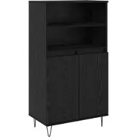 vidaXL Highboard Zwart 60 x 36 x 110 cm Bewerkt hout