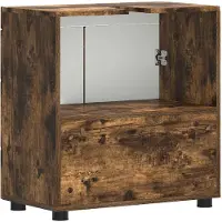 vidaXL Badkamerkast set TULUM Rook Eiken 60 x 34 x 63 cm Bewerkt hout
