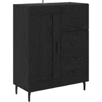 vidaXL - Dressoir - met - lade - Zwart - Eiken - 69,5 - x - 34 - x - 90 - cm