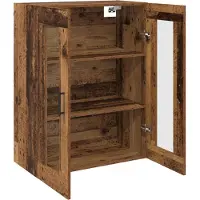 vidaXL Wandgemonteerde Kasten 2 st Oud hout 69,5 x 34 x 90 cm