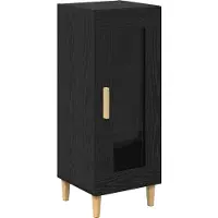 vidaXL Dressoir Zwart Eiken 34.5 x 32.5 x 90 cm Bewerkt hout
