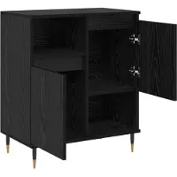 vidaXL Dressoirs 3 st Zwart Eiken
