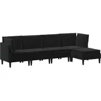 vidaXL Woonkamer Meubelset 5 st Zwart Fluweel