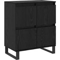 vidaXL Dressoir 2 st Zwart Eiken 60 x 35 x 70 cm