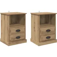 vidaXL Nachtkastje 2 st Artisan Eiken 36 x 43 x 60 cm Bewerkt hout