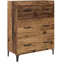 vidaXL Highboard Oud Hout 69,5 x 34 x 180 cm Bewerkt hout