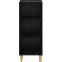 vidaXL Dressoir Zwart Eiken 34,5 x 32,5 x 90 cm Bewerkt hout