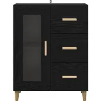 vidaXL Dressoir Zwart Eiken 69,5 x 34 x 90 cm Bewerkt hout