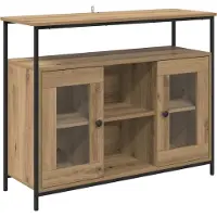 vidaXL Dressoir Artisan Eiken 100 x 35 x 80 cm Bewerkt hout