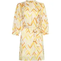 Smashed Lemon Tuniek jurk met gele zigzag aztec print en ceintuur |
