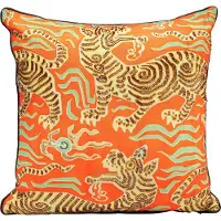 Kare design Kussen oranje tijgers