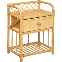 Atmosphera Nachtkastje Rotan - Ibiza stijl - hout - met lade - 45 x 30 x 60 cm