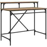 vidaXL Bureau Artisan Eiken Bewerkt hout 100 x 50 x 90 cm