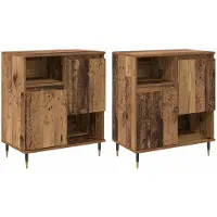 vidaXL Dressoirs 2 st Oud hout 60 x 35 x 70 cm