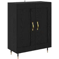 vidaXL Dressoir Zwart Eiken 69,5 x 34 x 90 cm Bewerkt hout
