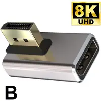 NÖRDIC Displayport Haakse Adapter - Male naar Female - 8K60Hz -Geschikt voor PC, Laptop & Dockingstation