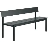 Muuto Linear Steel Zitbank met Rugleuning Black | 170 x 34 CM | 66.9 x 15.4"
