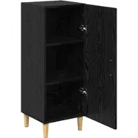vidaXL Dressoir Zwart Eiken 34,5 x 34 x 90 cm Bewerkt hout