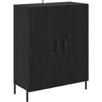 vidaXL Dressoir Zwart Eiken 69,5 x 34 x 90 cm Bewerkt hout