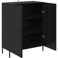vidaXL Dressoir, zwart, eikenlook, 69,5 x 34 x 90 cm, houtvezel