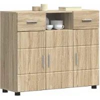 vidaXL Dressoir FLORIN 88,5 x 30,5 x 73 cm Sonoma Eiken Bewerkt hout