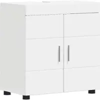 vidaXL Badkamerkast set TULUM Wit 60 x 34 x 63 cm Bewerkt hout