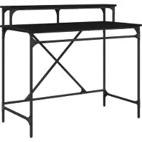 vidaXL Bureau Zwart Eiken 100 x 50 x 90 cm Bewerkt hout