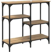 vidaXL - Wandtafel - Artisan - Eiken - 80 - x - 29 - x - 75 - cm - Bewerkt - hout