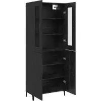vidaXL Highboard 2 st Zwart Eiken 69,5 x 34 x 180 cm Bewerkt hout