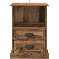 vidaXL - Nachtkastje - 2 - st - Oudhout - 36 - x - 43 - x - 60 - cm - Bewerkt - hout