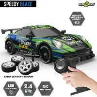 Gear2Play Speedy Blaze RC Auto 1:16 – Drift Auto met Licht & Geluid – Inclusief Oplaadbare batterij en extra set Banden
