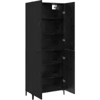 vidaXL Highboard 2 st Zwart Eiken 69,5 x 34 x 180 cm Bewerkt hout
