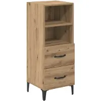 vidaXL Dressoir artisanaal eikenkleurig 34 x 34,5 x 90 cm Bewerkt hout