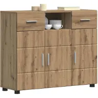 vidaXL Dressoir FLORIN 88,5 x 30,5 x 73 cm Artisanaal eiken