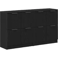 vidaXL Dressoir 2 st Zwart Eiken 60 x 30 x 70 cm Bewerkt hout