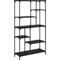vidaXL Boekenplank 5-laags 99 x 35,5 x 176 cm Bewerkt hout Zwart Eiken