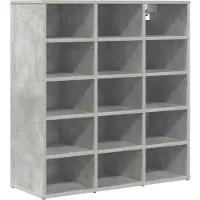 vidaXL Schoenenkast 77,5 x 30 x 83,5 cm Bewerkt hout Betongrijs