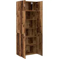 vidaXL Opbergkast 2 st Oudhout 80 x 42,5 x 225 cm