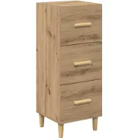 vidaXL Dressoir artisanaal eikenkleurig 34.5 x 34 x 90 cm Bewerkt hout