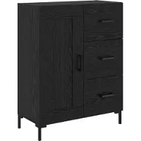 vidaXL Dressoir Zwart eiken 69.5 x 34 x 90 cm Bewerkt hout