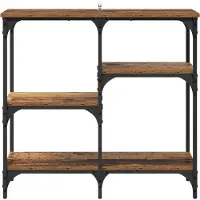 vidaXL Wandtafel Oud Hout 80 x 29 x 75 cm Bewerkt hout