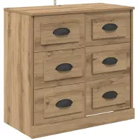 vidaXL Dressoir Artisan Eiken 70 x 35,5 x 67,5 cm Bewerkt hout