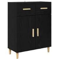 vidaXL Dressoir Zwart eiken 34 x 69.5 x 89 cm Bewerkt hout