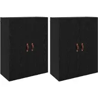 vidaXL Wandkast 2 st Zwart Eiken 69,5 x 34 x 90 cm Bewerkt hout