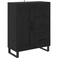 vidaXL - Dressoir - met - lade - Zwart - Eiken - 69,5 - x - 34 - x - 90 - cm