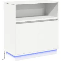 vidaXL LED-zijtafel, wit, 71 x 34,5 x 75 cm, houtvezel