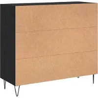 vidaXL Dressoir Zwart Eiken 90 x 32,5 x 80 cm Bewerkt hout