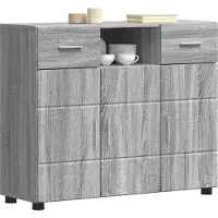 vidaXL Dressoir FLORIN 88,5 x 30,5 x 73 cm Grijs Sonoma Bewerkt hout